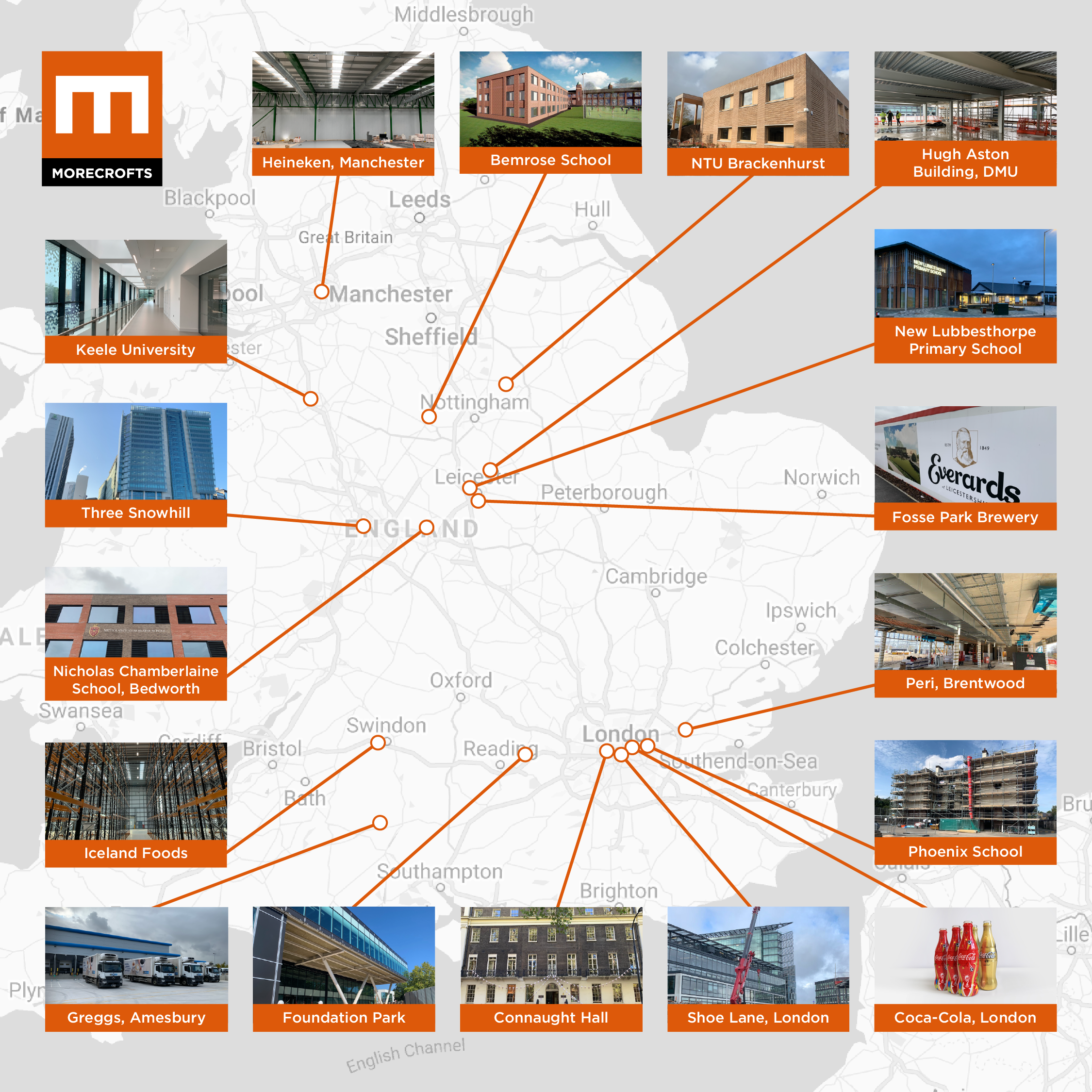 Morecrofts projects map