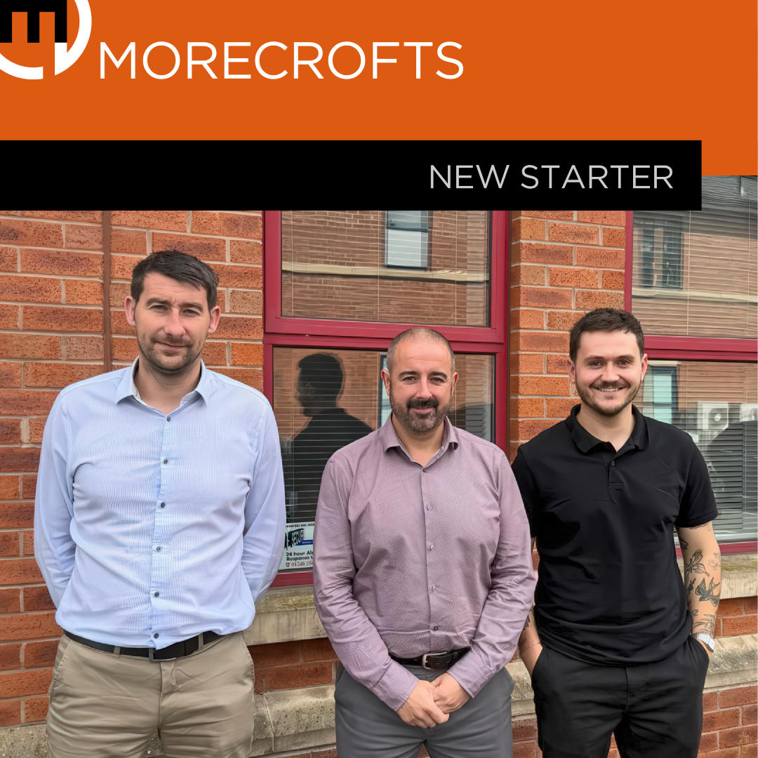 Liam Cunningham - new starter standing outside Morecrofts headquarters